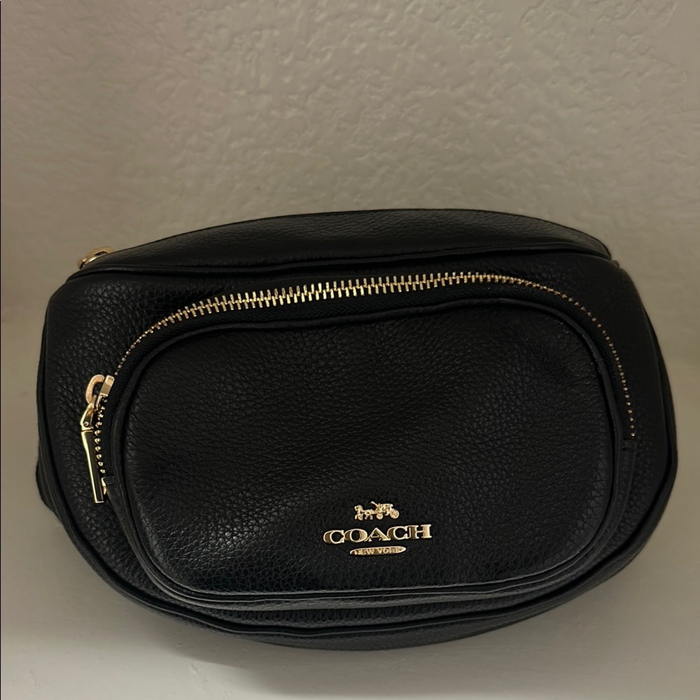Coach Black Crossbody Bag with Gold Details